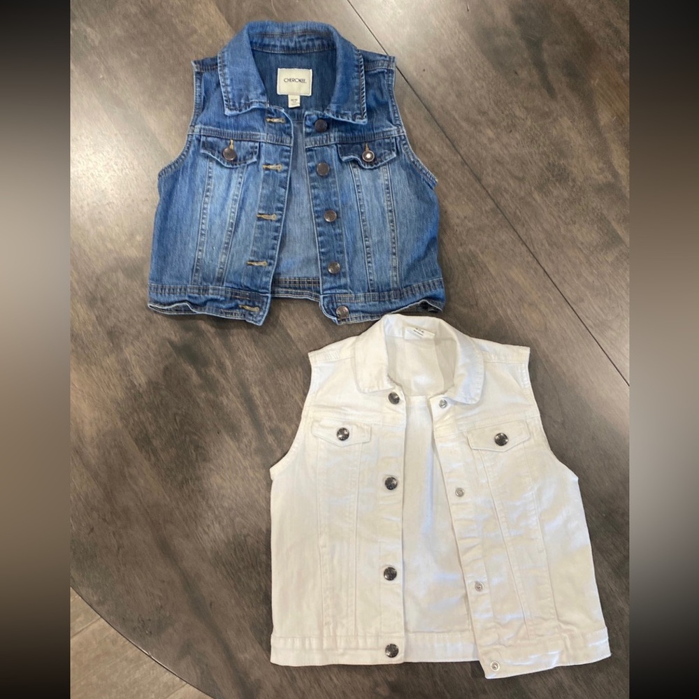 Two Denim Vests Size Youth 7/8